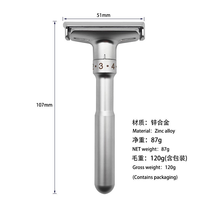 Safety Razor Razor Manual Razor Men'S Double-Sided Razor Blade Razor Blade Vintage Razor Silver - Image 5