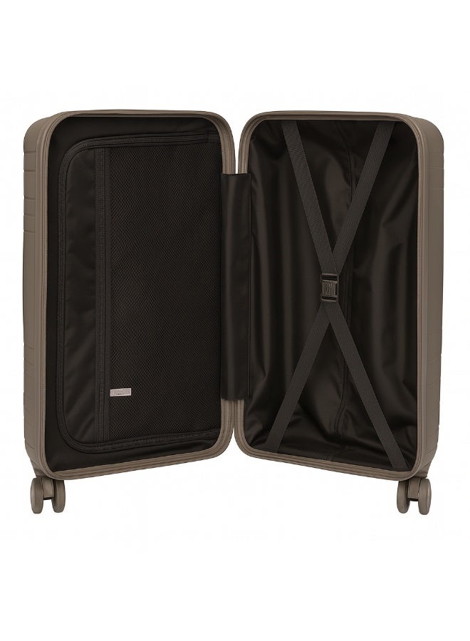 W.O.K 24-Inch Lightweight Travel Trolley – Large Hard Shell Suitcase Made from Durable Polypropylene (PP), Spinner Wheels, and Secure Number Lock – Checked-In Luggage (Coffee))  - Image 3