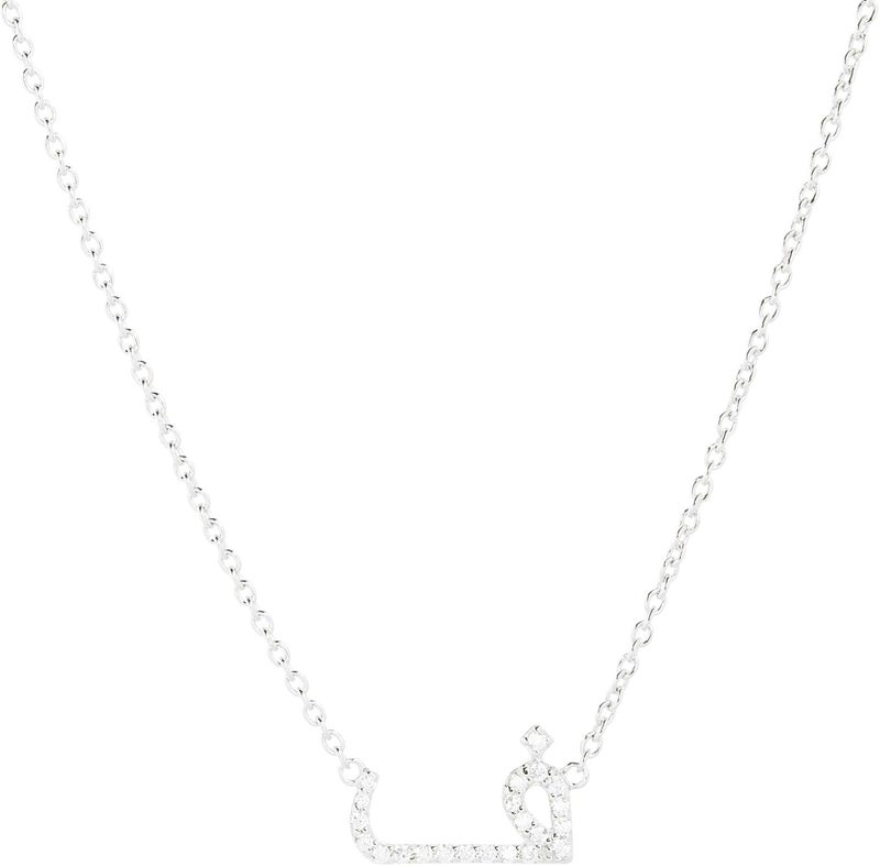 قلادة أجاثا النسائية من الكريستال/الفضة مع حرف عربي مرصع