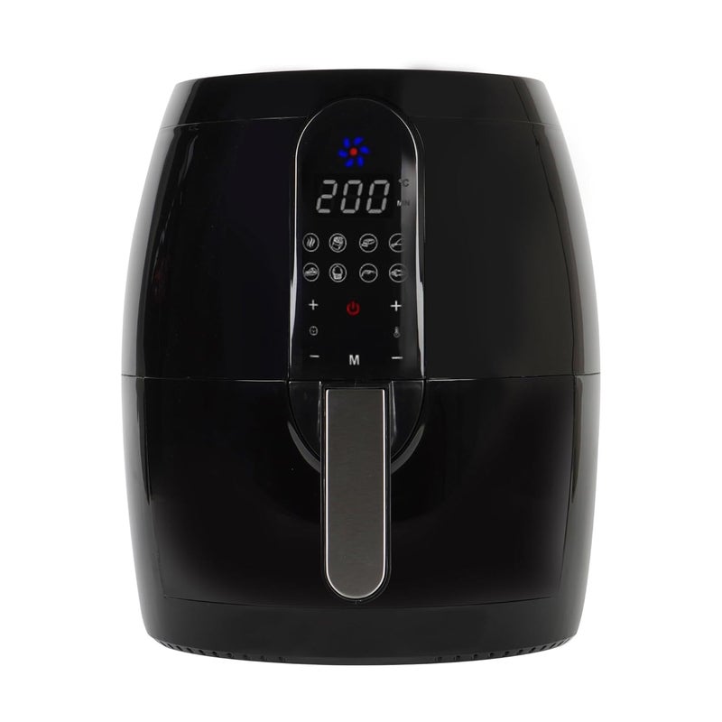 SOLARA SOLARA Large Digital Air Fryer for Home Kitchen with 6 Pre set modes for Indian cooking 35L basket Mobile app with 100 recipe eBook and Videos Black Large 35L - Image 1