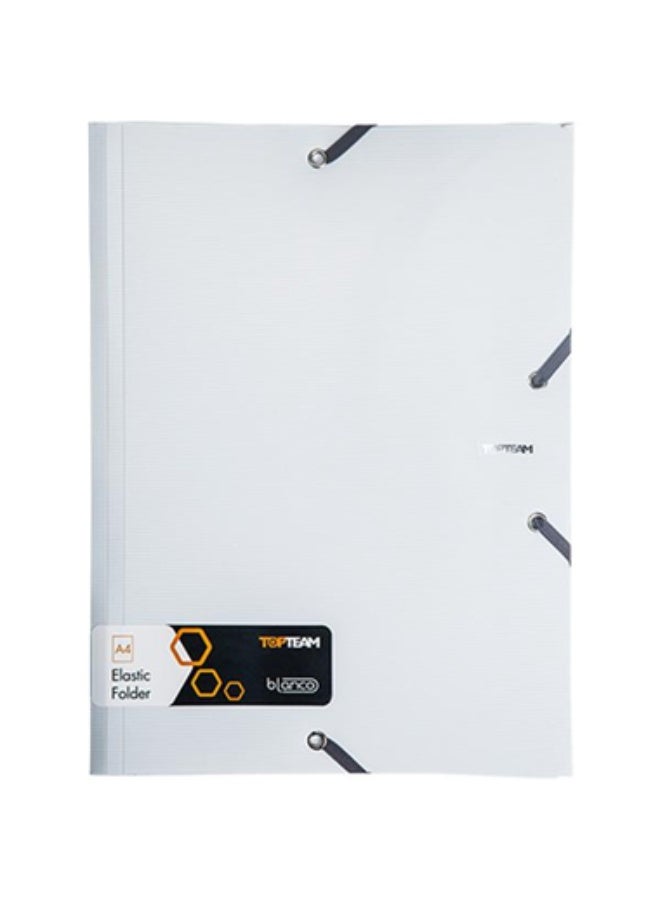 Flat File Folder with Elastic A4 Single Pocket Single Divider White/Grey