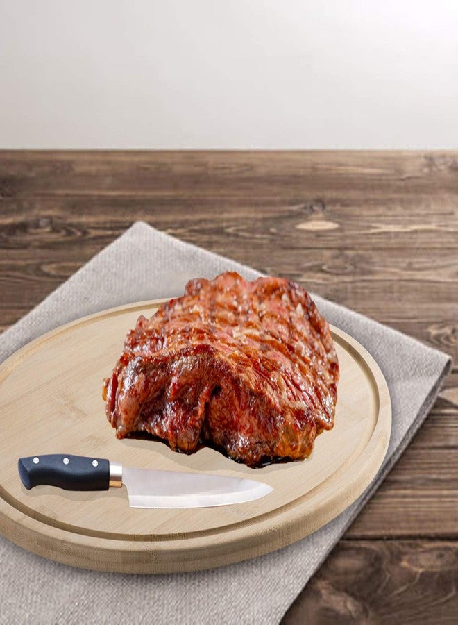 Hammont Round Cutting Board - Made from Bamboo Wood with Juice Grooves - Great for Charcuterie - Meat Chopping Board | 16" (2 Pack) - Image 5