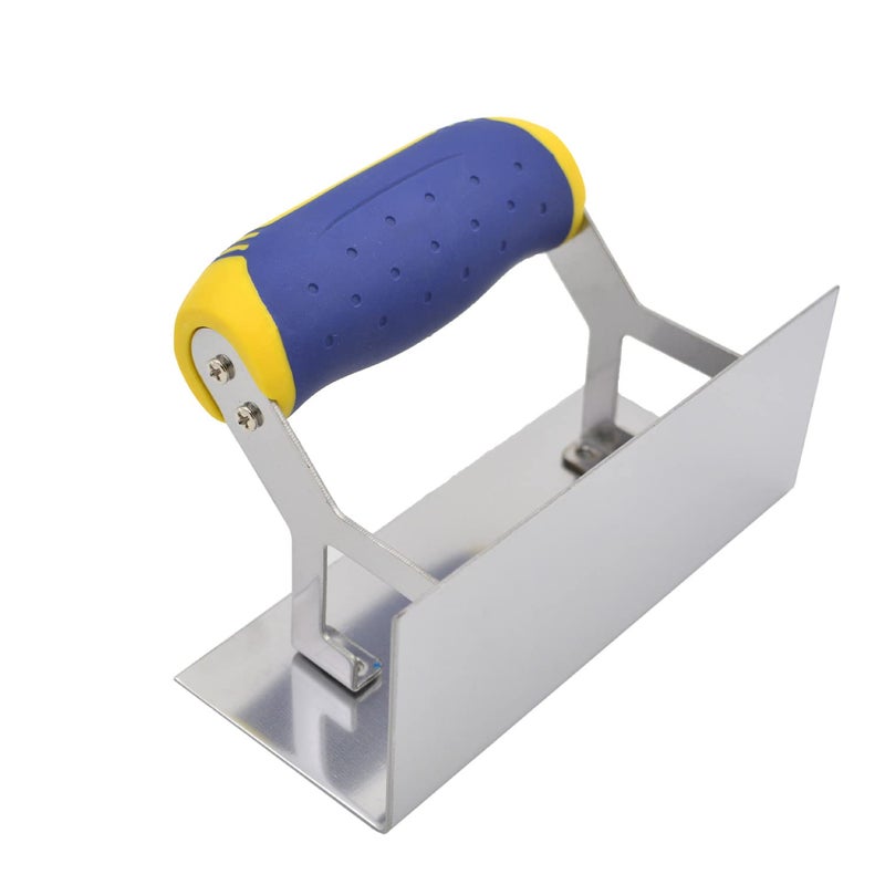 Sinyiol Drywall Corner Tool Concrete Edger 6 X 25 Inside Corner Trowel Professional Stainless Steel Sheetrock Corner Shaping trowel Tool with Comfort Grip Handle Inside Corner Trowel