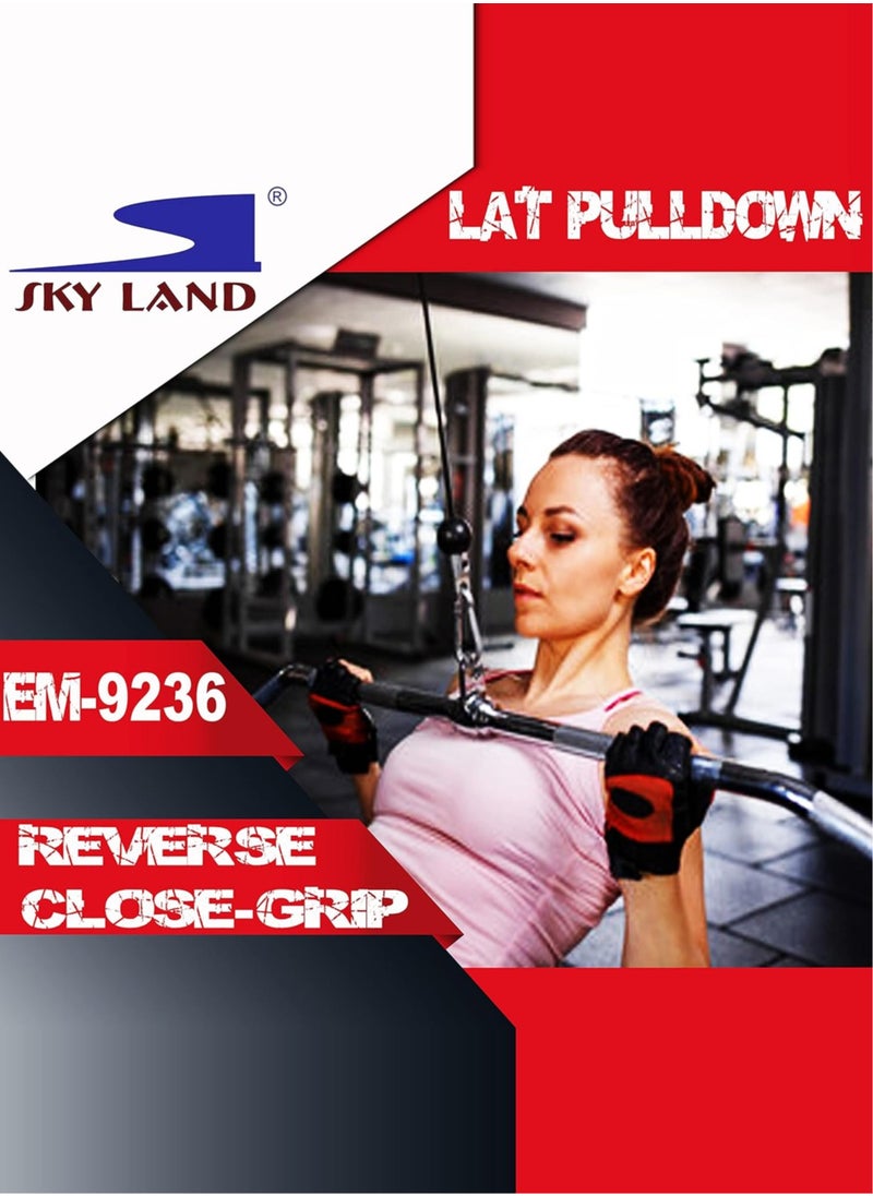 Sky Land Lat Pulldown Bar Weight Machine Accessories For Home Gym Training EM-9236-R Chrome  - Image 5
