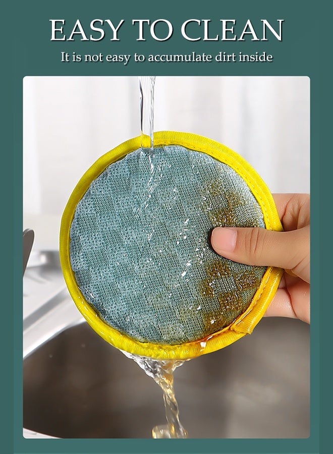 DUNISO 10 Pcs Kitchen Cleaning Sponges, Double Sided Non-Scratch Dishwashing Rags, Absorbent Scouring Pads,with Lanyard,Reusable,for Dishes, Pots, Pans, Non-Stick Cookware - Image 3