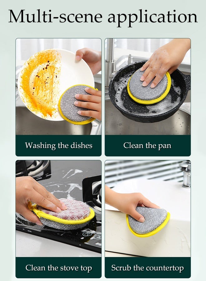 DUNISO 10 Pcs Kitchen Cleaning Sponges, Double Sided Non-Scratch Dishwashing Rags, Absorbent Scouring Pads,with Lanyard,Reusable,for Dishes, Pots, Pans, Non-Stick Cookware - Image 4