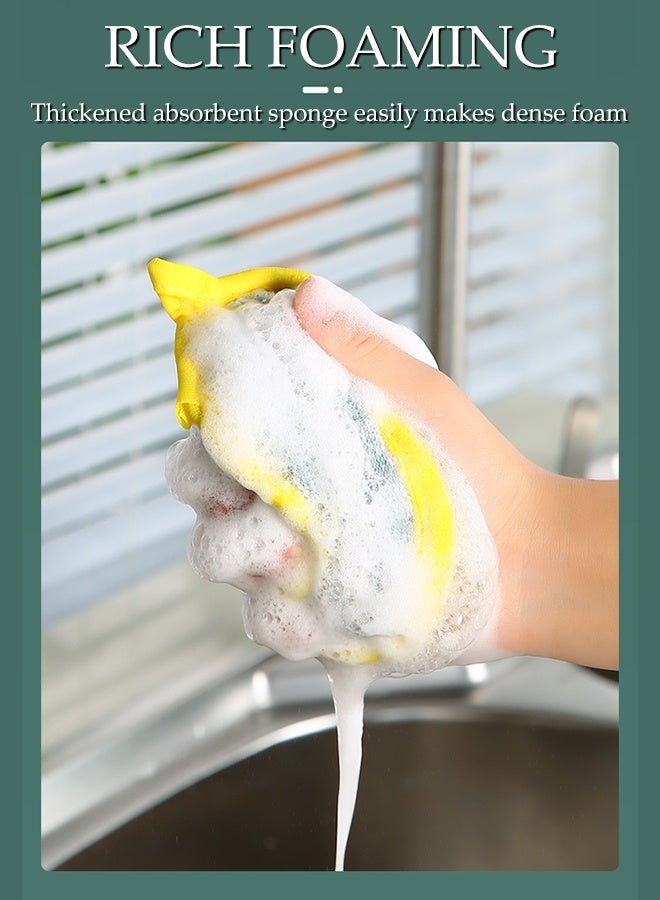 DUNISO 10 Pcs Kitchen Cleaning Sponges, Double Sided Non-Scratch Dishwashing Rags, Absorbent Scouring Pads,with Lanyard,Reusable,for Dishes, Pots, Pans, Non-Stick Cookware - Image 2