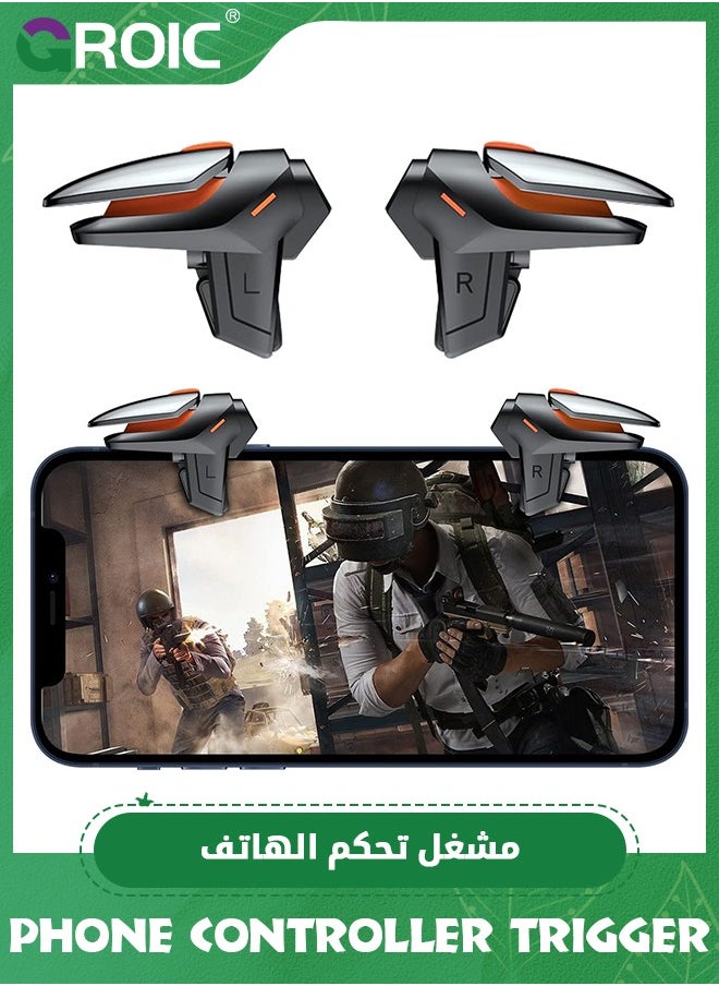 GROIC - Black PUBG Game Controller Trigger, 1 Pair New Version Smart Phone Game Controller Gamepad Large Thickness, Sensitive Aim & Shoot PUBG Triggers for iOS/Android - Image 1