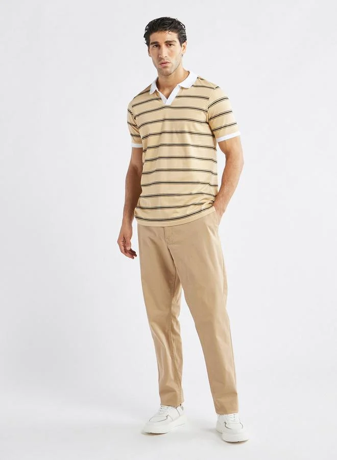 Splash FAV Striped Polo T-shirt with Short Sleeves