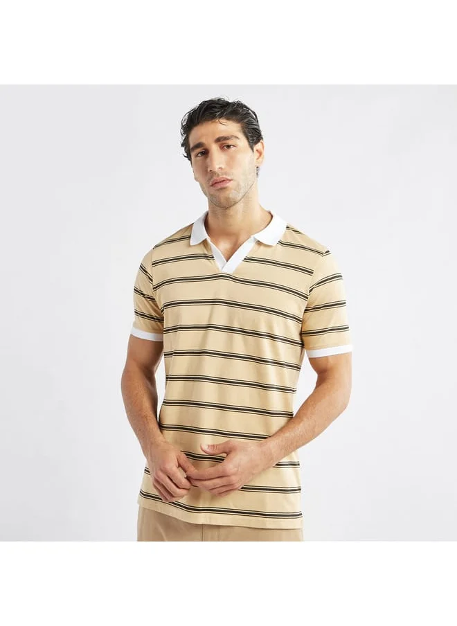 FAV Striped Polo T-shirt with Short Sleeves