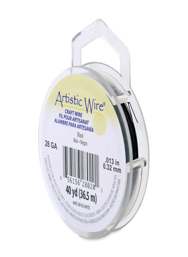 Artistic Wire, 28 Gauge Tarnish Resistant Colored Copper Craft Wire, Black, 40 yd - Image 1