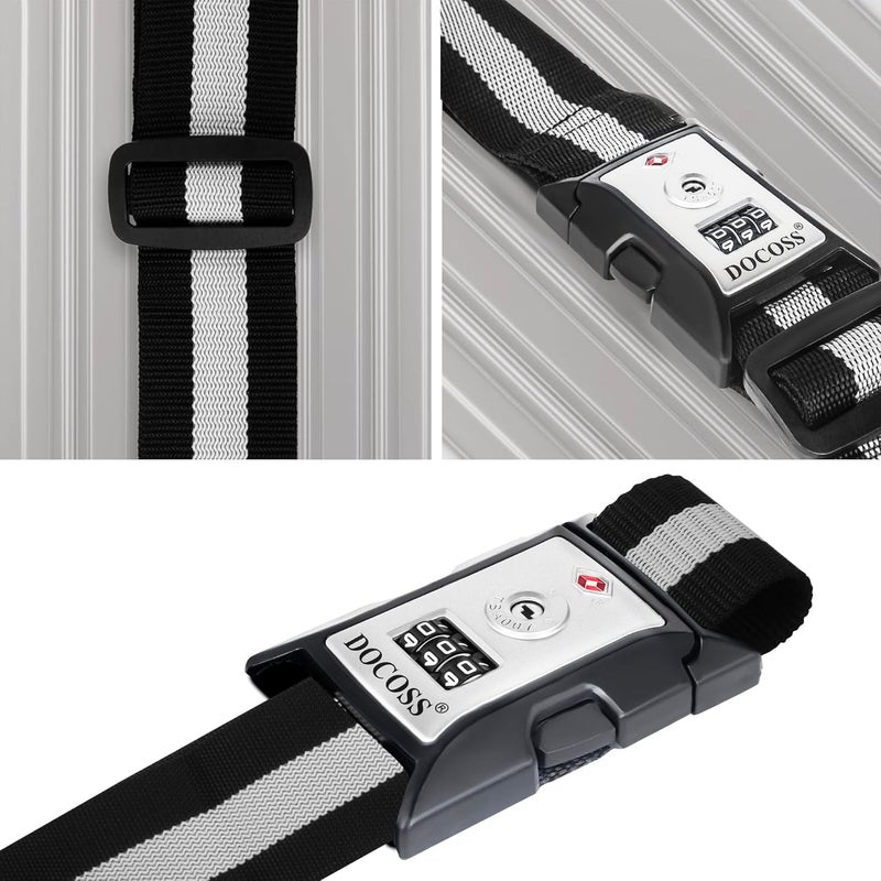 DOCOSS 016 TSA Locks: Adjustable Luggage Strap Locks - Pack of 2 (Black) - Image 4