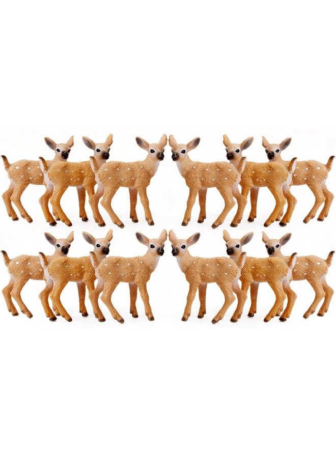 RESTCLOUD 12 قطعة تماثيل غزلان لتزيين الكعك، تماثيل غزلان، مجموعة من 12 حيوان غابة صغير - Image 1