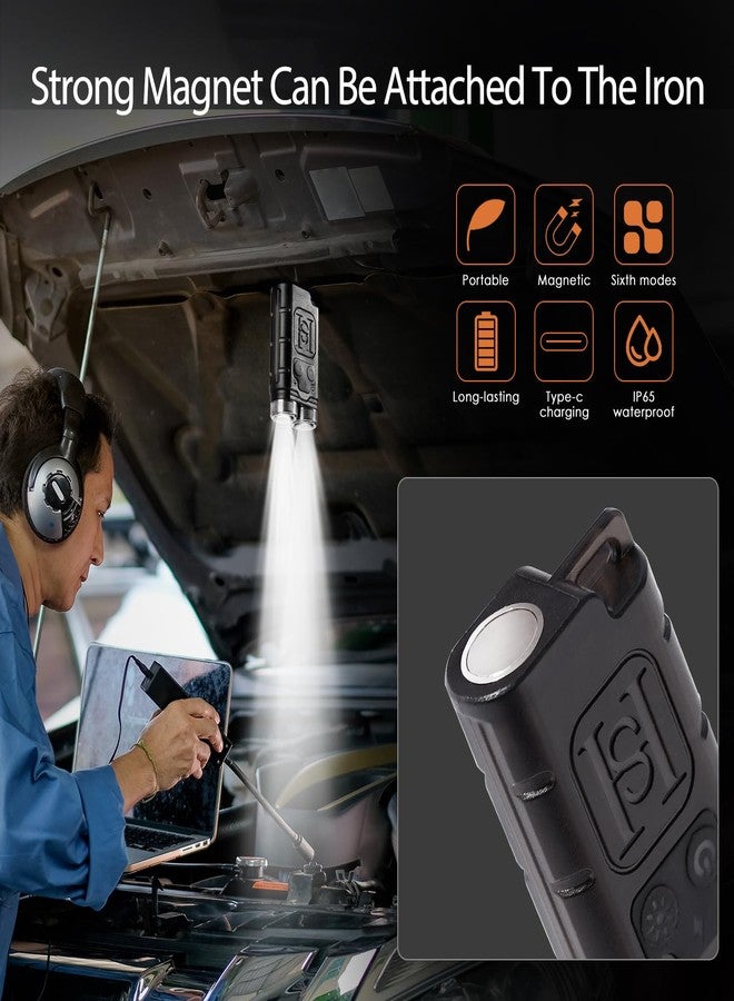 KunHe K2 2 Pack 1000 High Lumens Pocket Flashlight Keychain Flashlight with Tail Magnet Super Bright Rechargeable Stocking Stuffers Mini Small Portable - Image 5