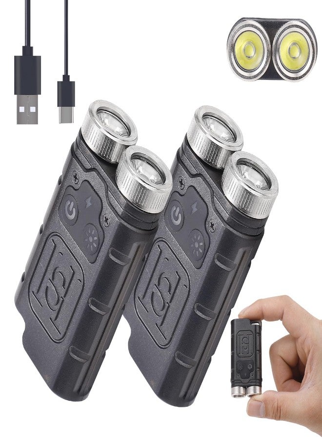 KunHe K2 2 Pack 1000 High Lumens Pocket Flashlight Keychain Flashlight with Tail Magnet Super Bright Rechargeable Stocking Stuffers Mini Small Portable - Image 1