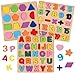 Attmu Wooden Puzzles for Toddlers 3 Pcs Alphabet Puzzle ABC Shape Number Puzzle Learning Toys for Kids Preschool Educational Activities Toddler Gift Toys for Girls Boys Christmas Valentines Easter - Image 2