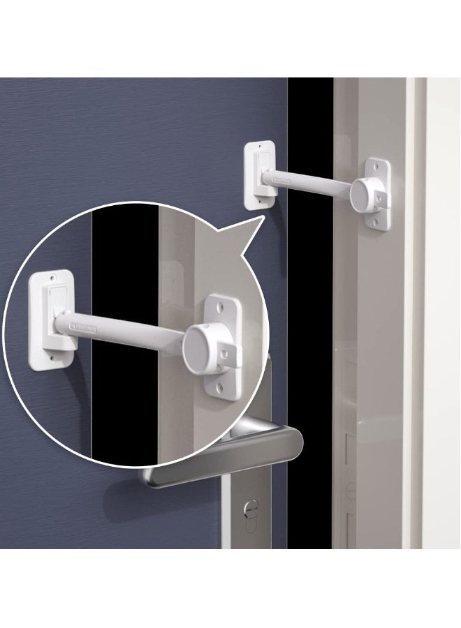 SYOSI Door Restrictor, Childproof Adjustable Door Restrictor Door Finger Pinch Guard Baby Door Stopper & Door Latch Child Safety Door Lock for Baby and Pet (White) - Image 1