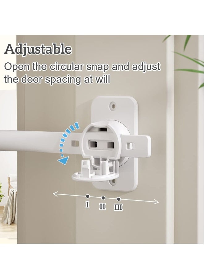 SYOSI Door Restrictor, Childproof Adjustable Door Restrictor Door Finger Pinch Guard Baby Door Stopper & Door Latch Child Safety Door Lock for Baby and Pet (White) - Image 3