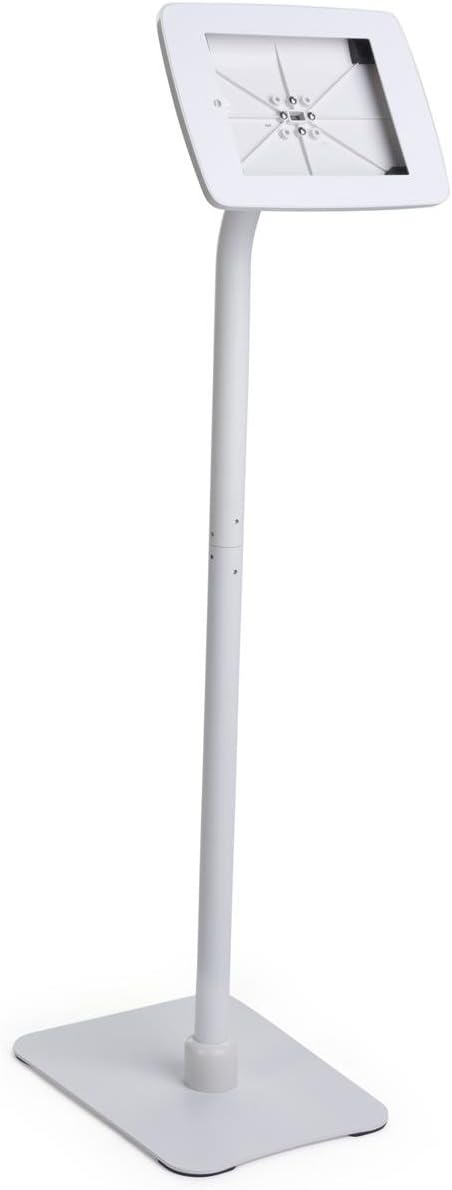 Displays2go White Retail Stand for iPad Steel  ABS Plastic Rotating  Tilting Covered Home Button  White TABFLWH - Image 2