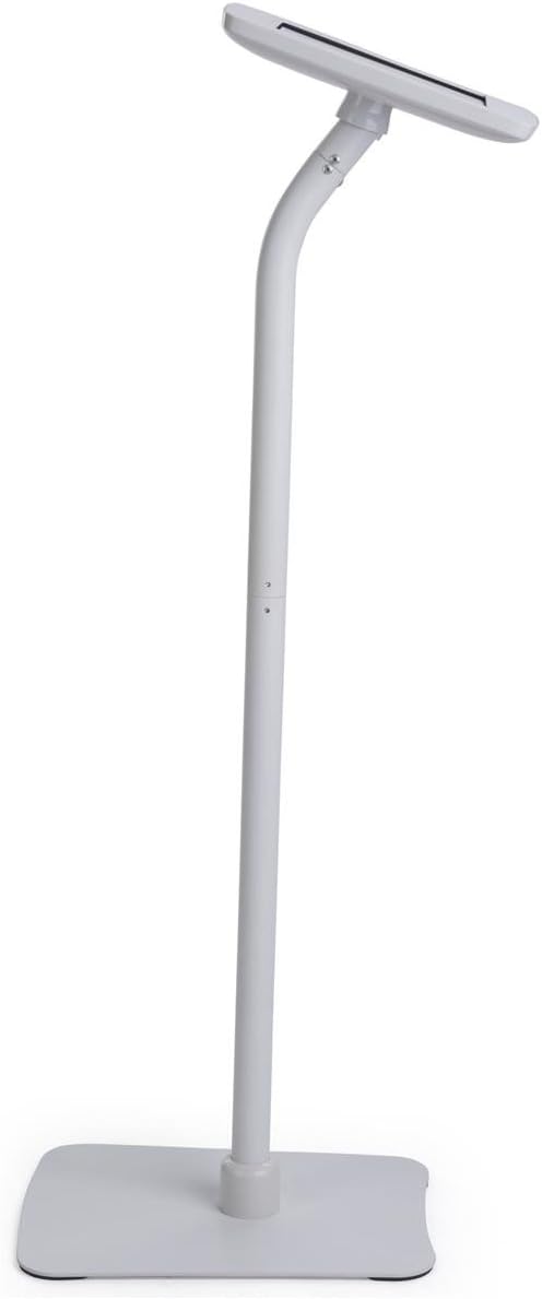 Displays2go White Retail Stand for iPad Steel  ABS Plastic Rotating  Tilting Covered Home Button  White TABFLWH - Image 3
