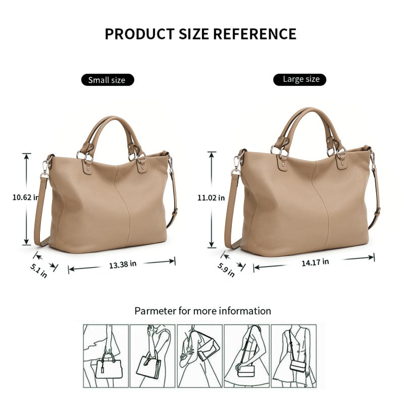 Kattee Women's Soft Leather Tote Bag, Top Satchel Purses and Handbags - Image 3