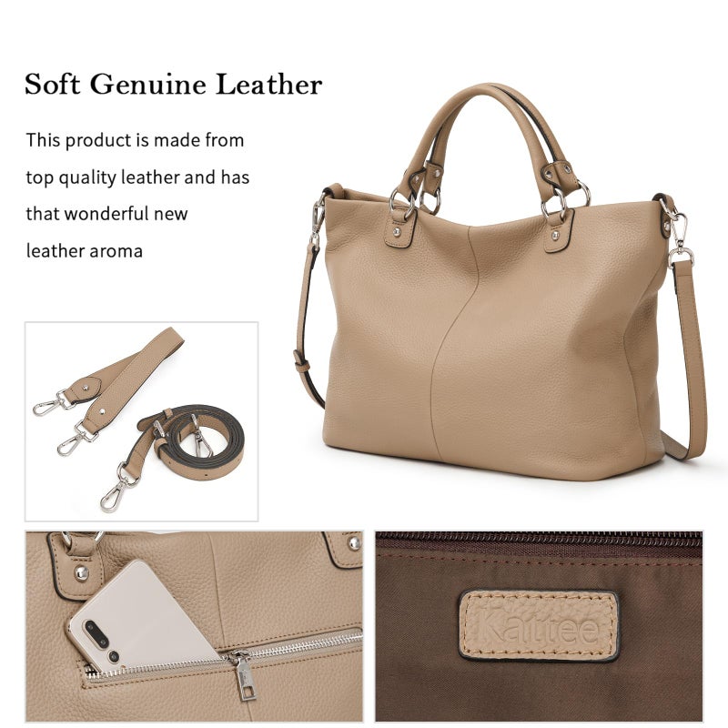 Kattee Women's Soft Leather Tote Bag, Top Satchel Purses and Handbags - Image 5