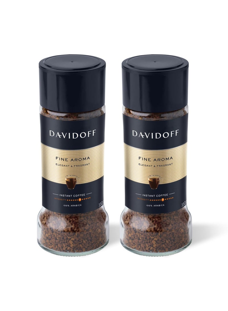 Davidoff Fine Aroma Instant Coffee Powder Bottle 100% Arabica 100g, Pack of 2 - Image 1