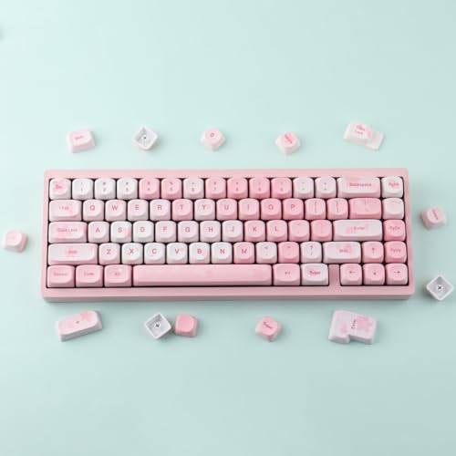 Tsungup MOA Keycaps-Cute Sakura,129 Keys Pink PBT Custom Cherry Blossom Keycaps 100 Percent,Dye Sub Key Caps Keyboard Keycap Set for MX Switches Mechanical Keyboard(only keycaps) - Image 2