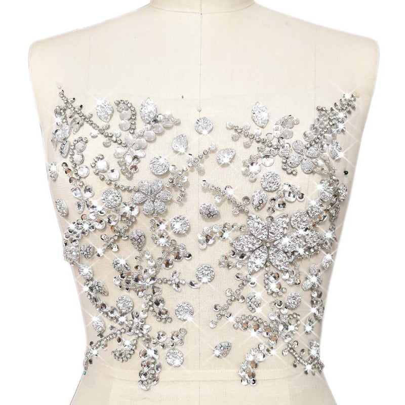 succi shan Pure Handmade Beaded Bright Sew on Rhinestone Crystal