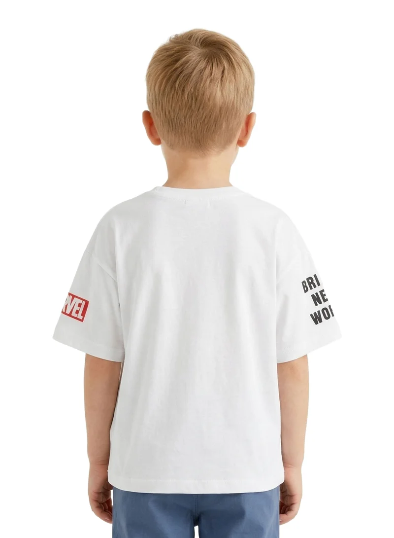 مارفل Toddler Boys Marvel Captain America Graphic Printed White T-Shirt