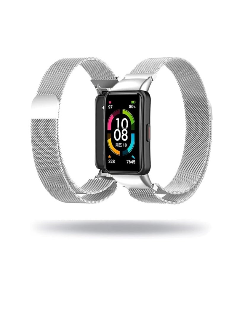 Generic - Milanese Replacement Strap for Huawei Watch Fit - Silver - Image 1