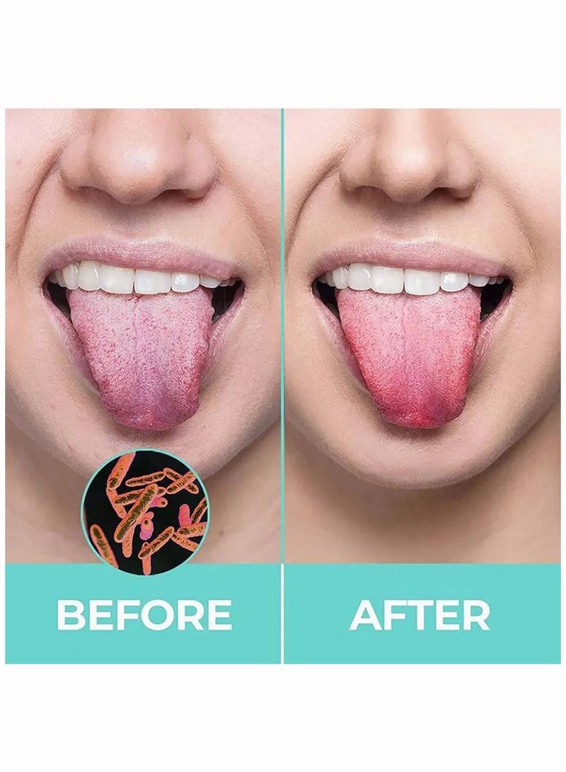 Tongue Cleaning Scraper Portable Reusable Tongue Scraper Tongue Cleaner for Oral Cleaning and Reducing Bad Breath 2PCS - Image 2