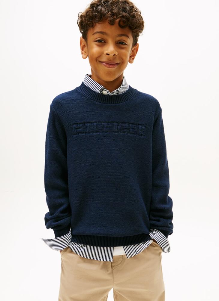 TOMMY HILFIGER Kids Monotype Graphic Sweater - Image 3