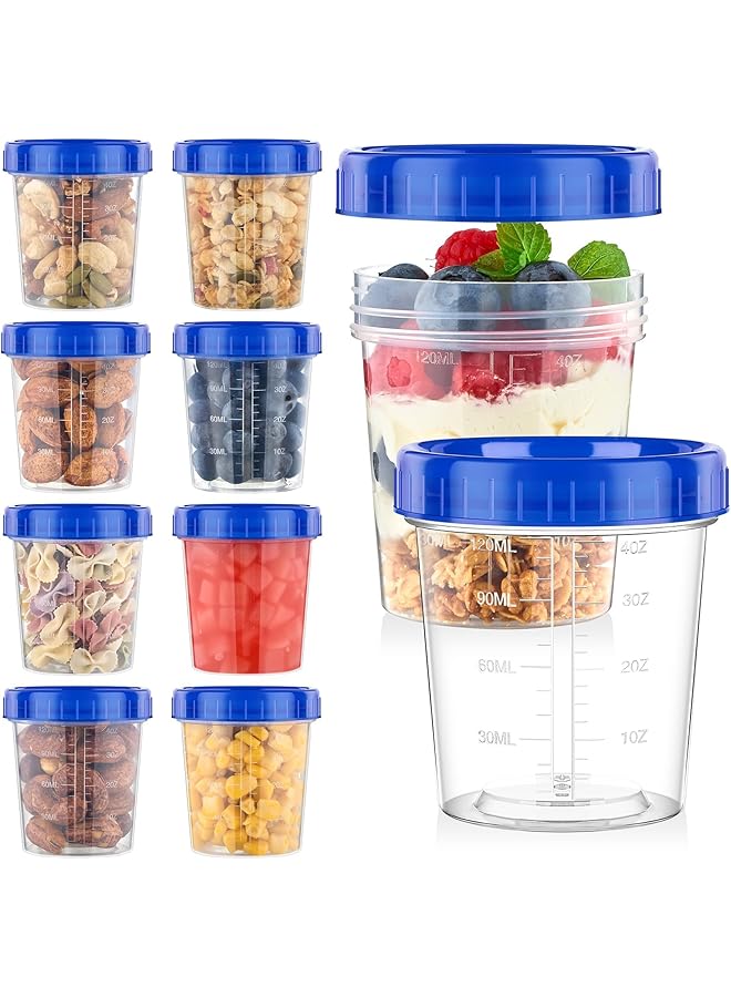 Green Tiger 10 Pack 4oz Salad Dressing Container, Small Condiment Containers with Screw Lids, Reusable Plastic Food Storage Containers for Sauce, Jam and Snack, Stackable Dip Sauce Containers (120ML) - Image 1
