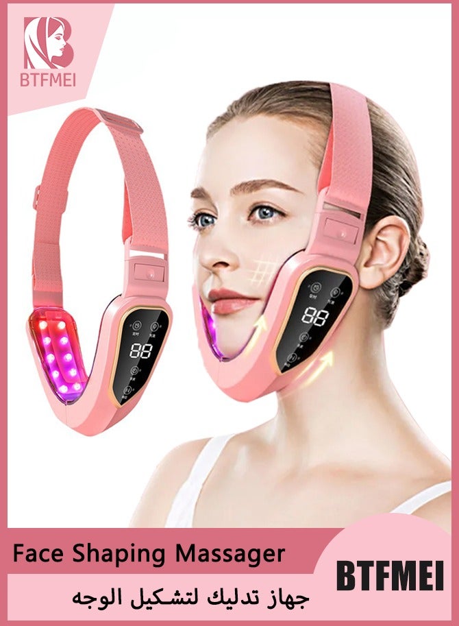 BTFMEI V Shape Face Massager, Double Chin Reducer with 12 Adjustable Levels, EMS Face Slimming Device, Microcurrent Face Lift Machine with LED Photon Therapy for Skin Tightening & Anti-Wrinkle Care - Image 1