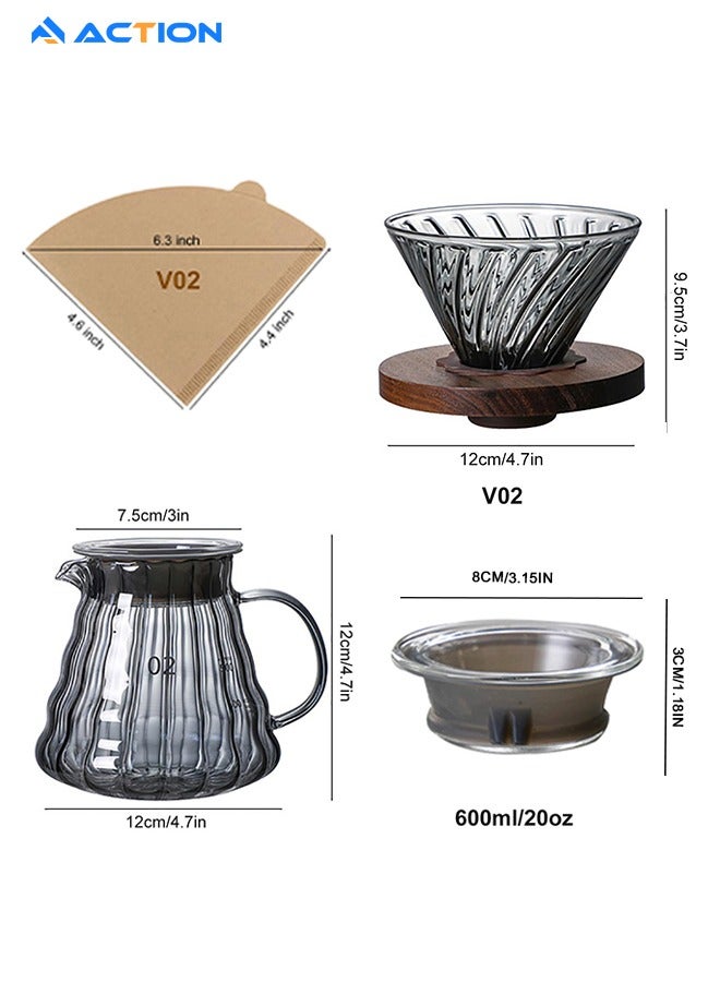 ACTION V60 Coffee Machine Drip Brew Set Contains 3 pieces - Image 3
