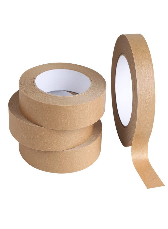 Lichamp 4 Pack Brown Painters Tape 1 inch, Brown Masking Tape 1 inch x 55 Yards x 4 Rolls (220 Total Yards) - Image 1