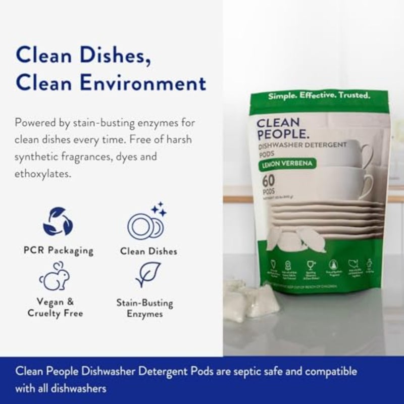 Dishwasher Pods - Cuts Grease and Rinses Sparkling Clean - Residue-Free - Phosphate Free Dishwashing  Pods - Image 5