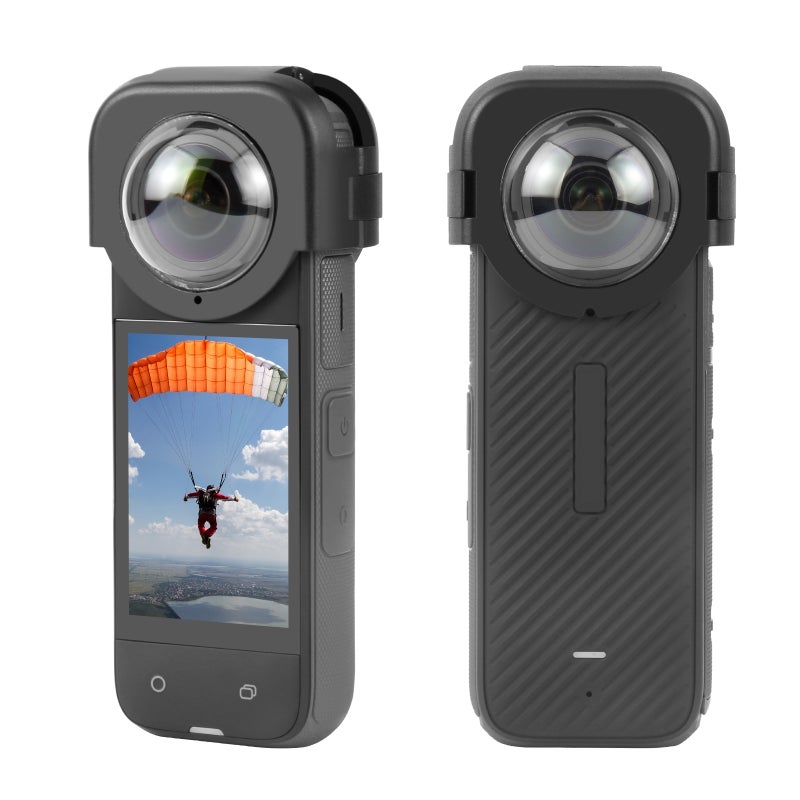 غط عدسة كاميرا بانوراما PU975 غطاء واقي شفاف للعدسة متوافق مع ملحقات كاميرا Insta360 X4 - Image 3