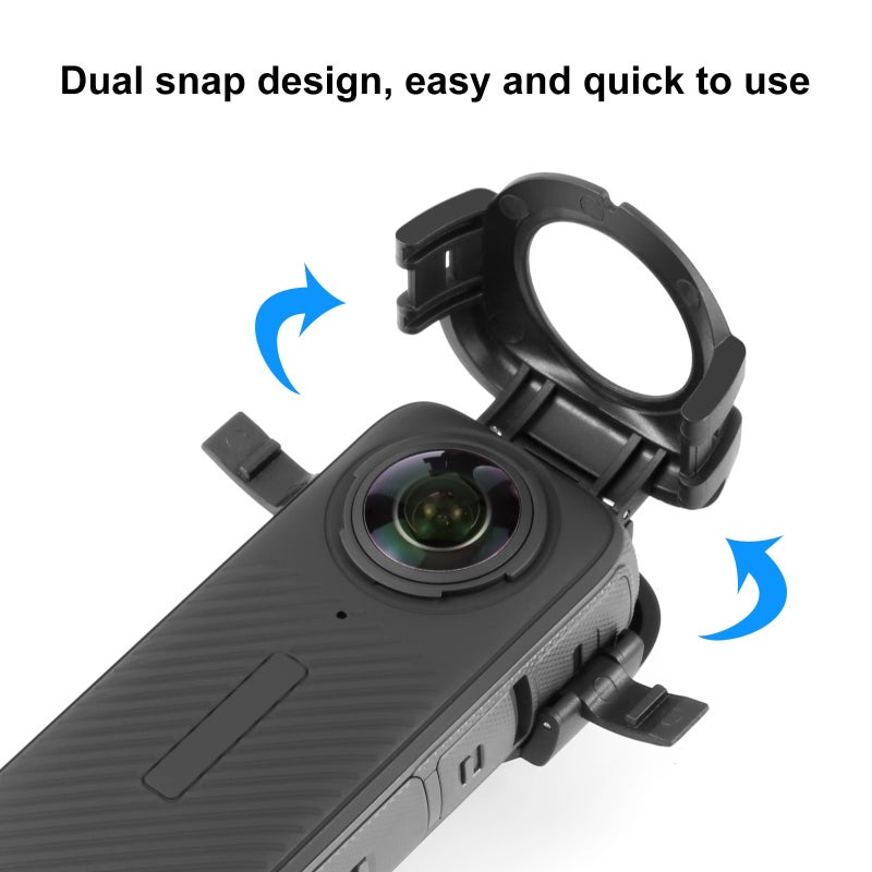 غط عدسة كاميرا بانوراما PU975 غطاء واقي شفاف للعدسة متوافق مع ملحقات كاميرا Insta360 X4 - Image 5