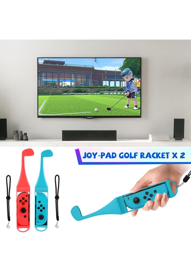 18 in 1 Switch Sport Games Accessories Bundle for Nintendo Switch Games, Family Bundle Accessory Kit with Tennis Racket Controller Grips Racing Wheel Bandage Golf Club Wheels Drum Stick Fishing Rod  - Image 3