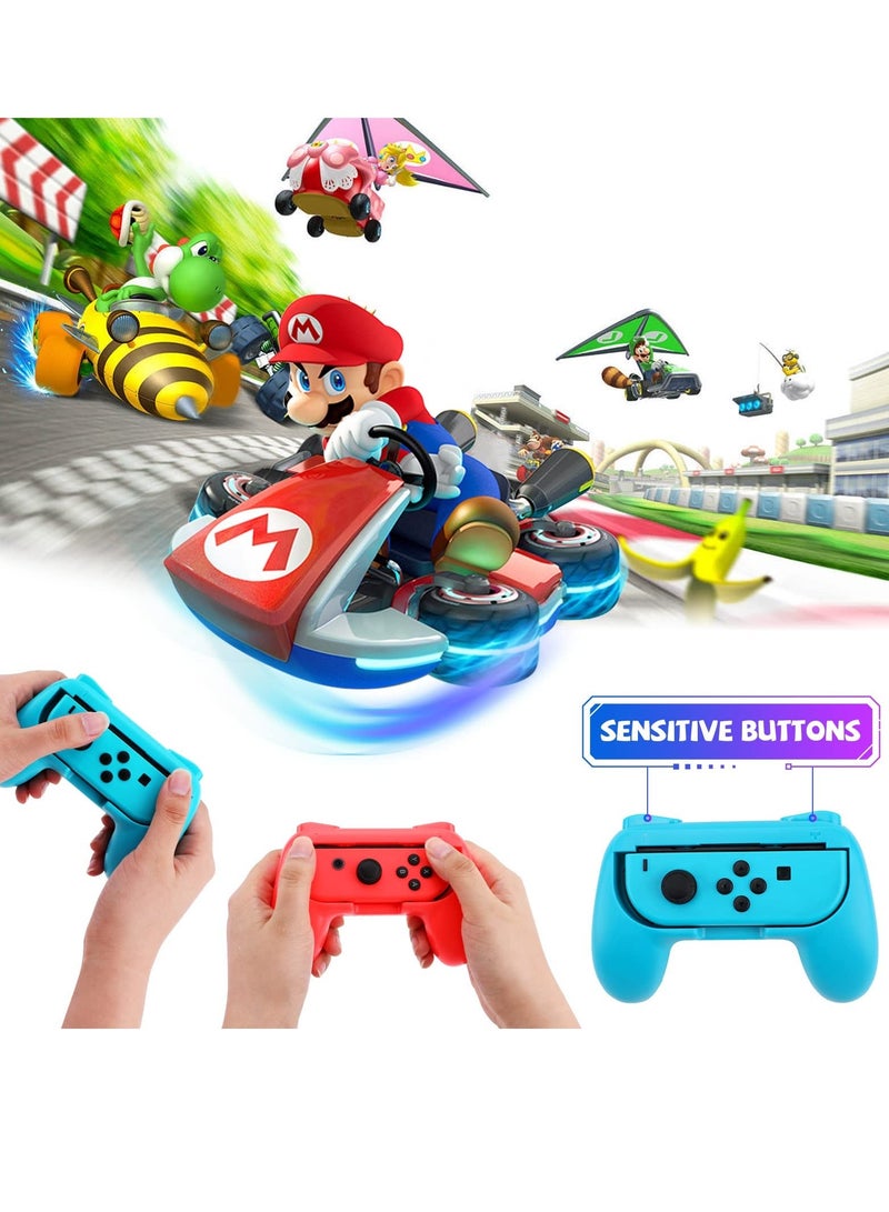 18 in 1 Switch Sport Games Accessories Bundle for Nintendo Switch Games, Family Bundle Accessory Kit with Tennis Racket Controller Grips Racing Wheel Bandage Golf Club Wheels Drum Stick Fishing Rod  - Image 2