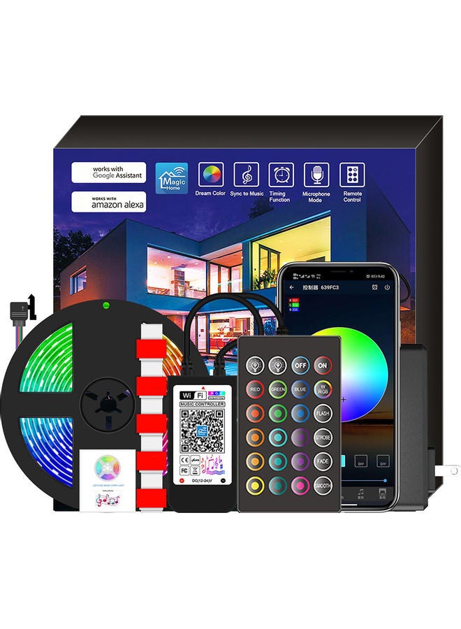 إسكدنيا حبل إضاءة LED ذكي بإضاءة متعدد الألوان RGB أسود 16.5 x 6 x 16.5سم - Image 1