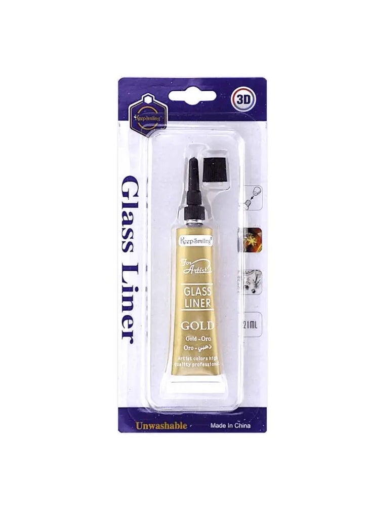Keep Smiling Glass Liner Colors 3D Glass Color 21ml x 1Tubes GOLD  - Image 2