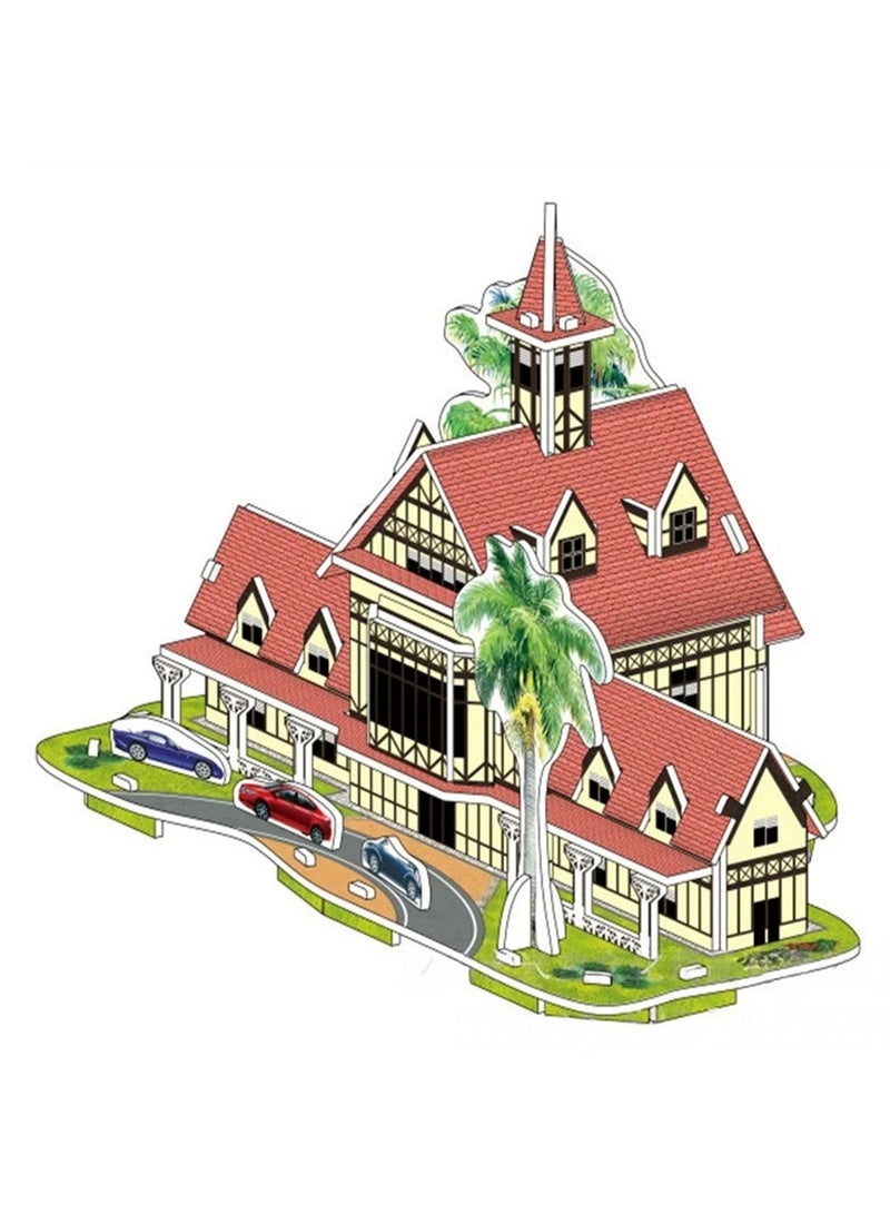 Yegni 4Pcs Children's Parent-child Toy Building House Handmade Educational 3D Puzzle Paper Model Gift Assembly Interactive Parent-child Toy - Image 5