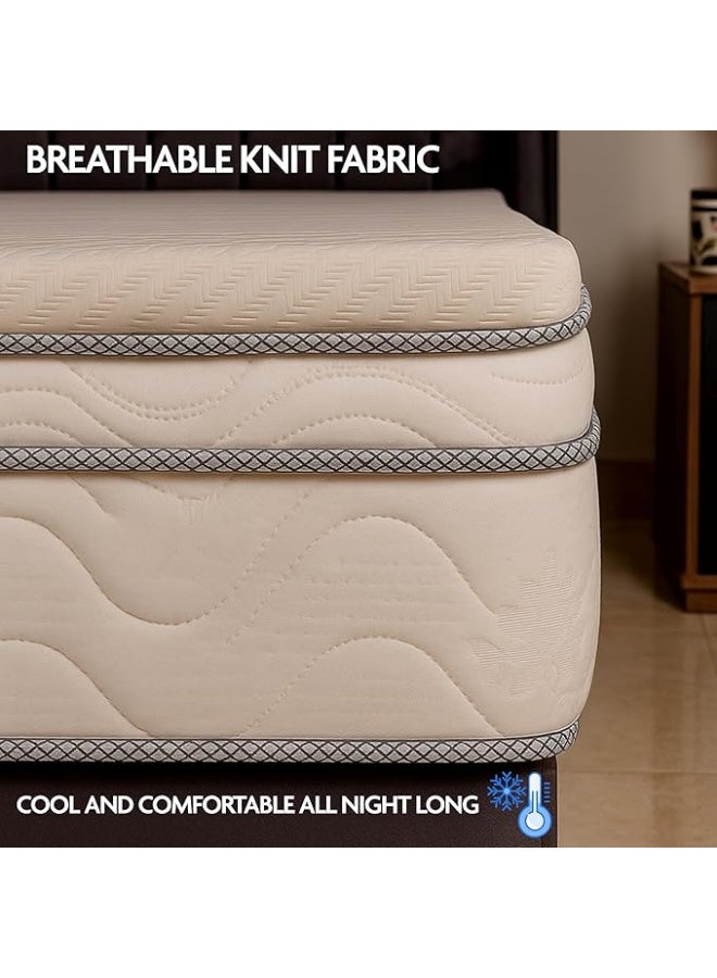 EASELIVING Mattress Topper 200x200cm - 5cm Thick Medium Soft Foam Bed Topper | Breathable & Washable Knit Fabric Cover with Zipper | Lightweight, Comfortable, Cooling Mattress Topper with Elastic Band - Image 3
