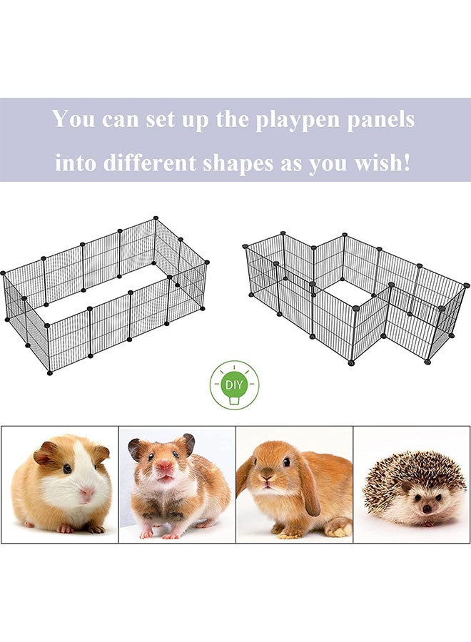 DIY Pet Playpen Set for Small Animals Bunny Puppy Pet Fence with Door Detachable Metal Wire Yard Fence Indoor Outdoor Metal Shelf Storage Rack  (12 Grid Panels) - Image 4
