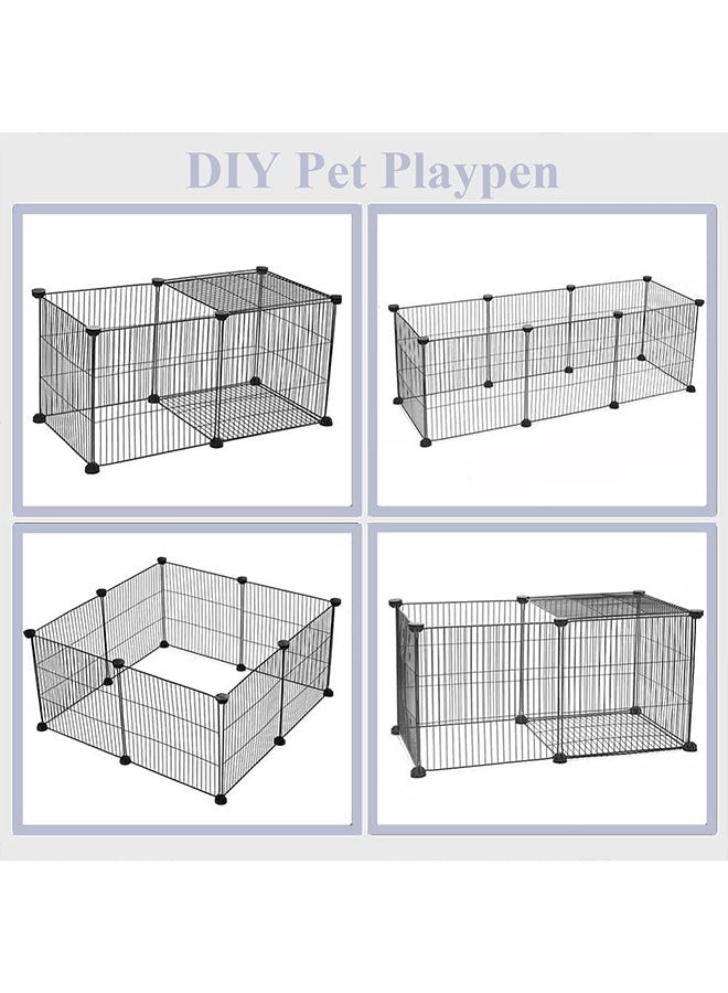 DIY Pet Playpen Set for Small Animals Bunny Puppy Pet Fence with Door Detachable Metal Wire Yard Fence Indoor Outdoor Metal Shelf Storage Rack  (12 Grid Panels) - Image 5