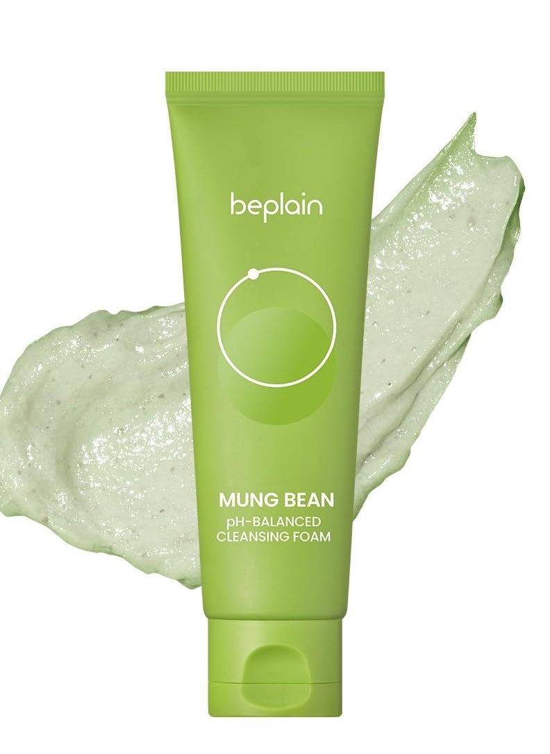beplain beplain Mung Bean pH-Balanced Cleansing Foam (5.4fl.oz) | Scent-free Cleanser | Gentle & Moisturizing Face Wash for All Skin Types | Makeup Remover | Korean Skin Care| Non-comedogenic tested  - Image 1