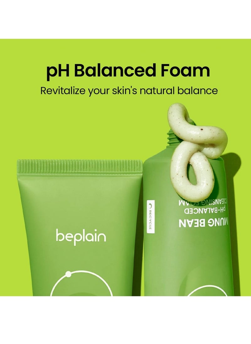 beplain beplain Mung Bean pH-Balanced Cleansing Foam (5.4fl.oz) | Scent-free Cleanser | Gentle & Moisturizing Face Wash for All Skin Types | Makeup Remover | Korean Skin Care| Non-comedogenic tested  - Image 2